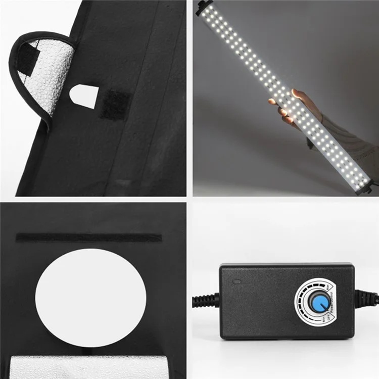 50cm Photo Studio Light Box Kit with Photography Tent LED Light and Background Board - AU Plug