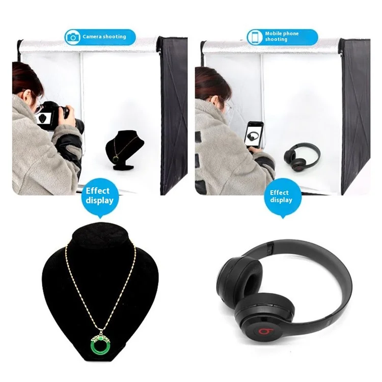 50cm Photo Studio Light Box Kit with Photography Tent LED Light and Background Board - AU Plug