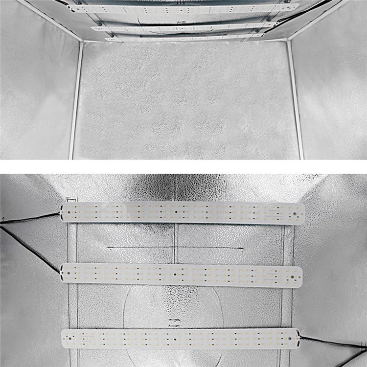 Boîte de lumière de studio photo de 120 cm avec tente de photographie, éclairage LED et panneau de fond - Prise AU