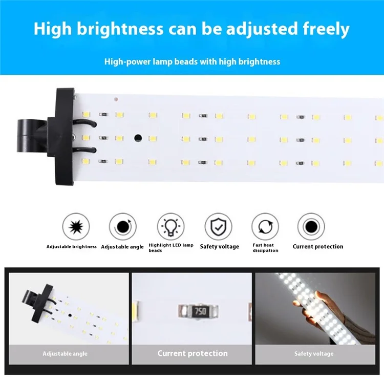 50cm Portable Photo Studio Box 3 LED Light Panels Dimmable Photography Lighting Kit - US Plug