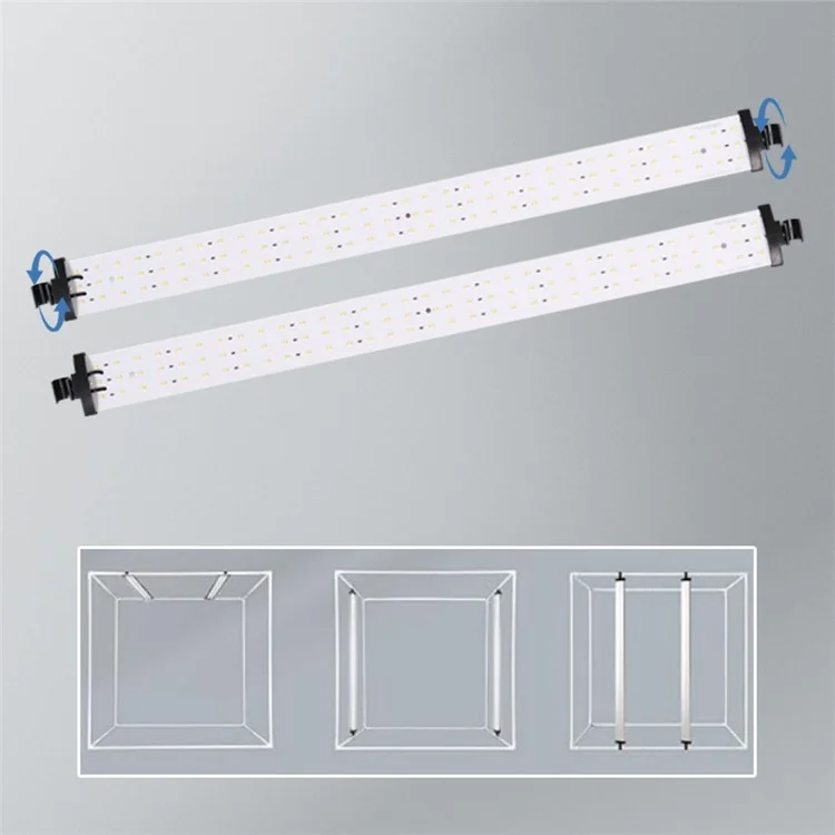 50cm Portable Photo Studio Box 3 LED Light Panels Dimmable Photography Lighting Kit - US Plug