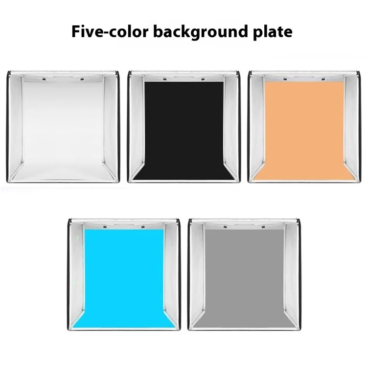 50cm Portable Photo Studio Box 3 LED Light Panels Dimmable Photography Lighting Kit - US Plug