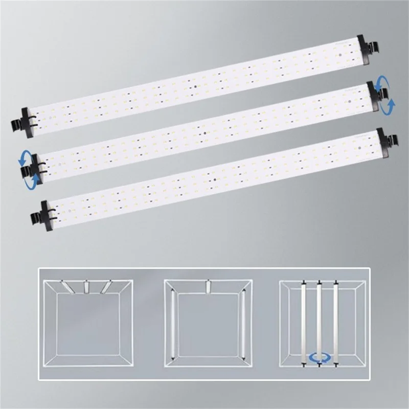 60cm Portable Photo Studio Box 3 LED Light Panels Dimmable Photography Lighting Kit - EU Plug