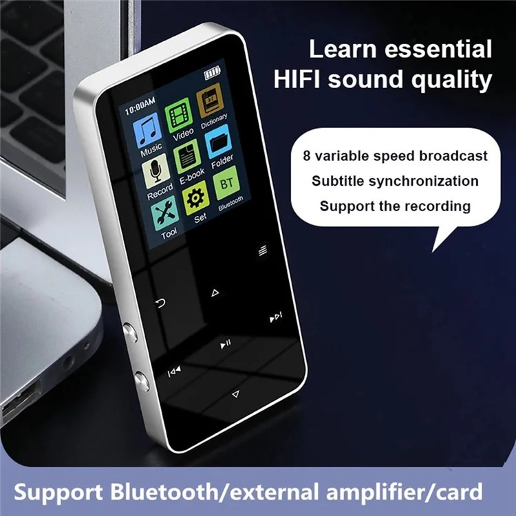 S308 Touch Screen MP3 Sound Recorder Music Video MP4 Player with Dictionary (No Bluetooth-compatible Function) - Silver
