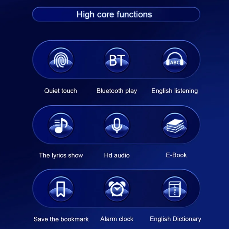 S308 8GB TF Card Touch Screen MP3 Sound Recorder Music Video MP4 Player with Dictionary + Bluetooth-compatible Function - Blue