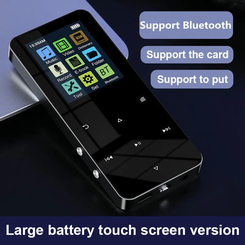 S308 8GB TF Card Touch Screen MP3 Sound Recorder Music Video MP4 Player with Dictionary + Bluetooth-compatible Function - Blue