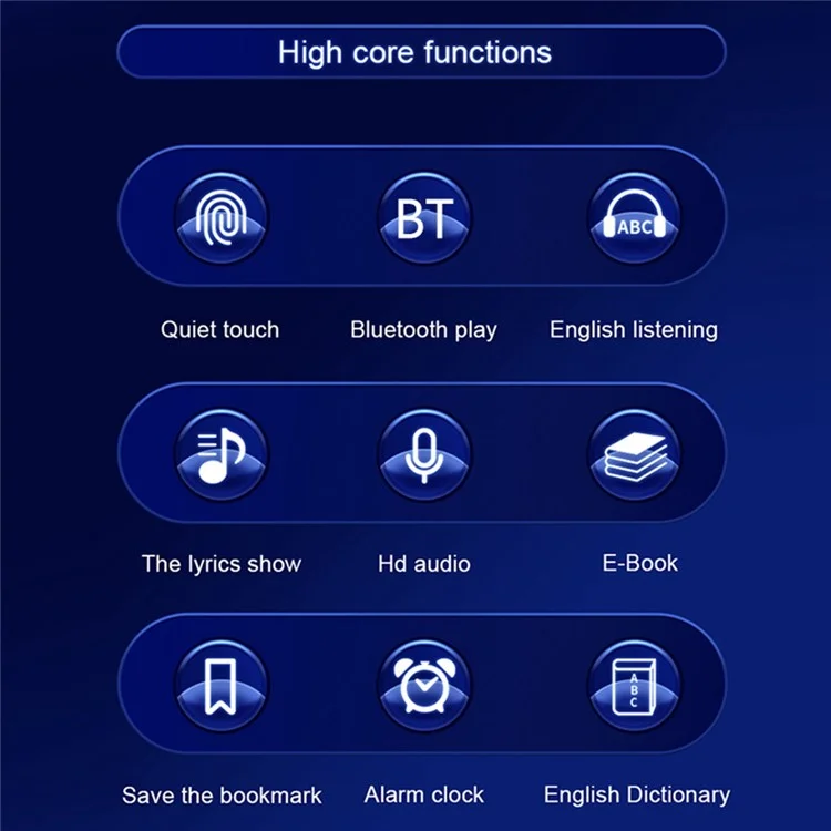 S308 80GB TF Card Touch Screen MP3 Sound Recorder Music Video MP4 Player with Dictionary + Bluetooth-compatible Function - Blue