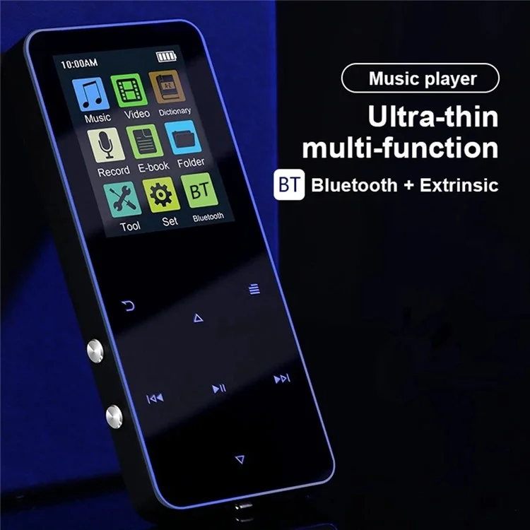 S308 80GB TF Card Touch Screen MP3 Sound Recorder Music Video MP4 Player with Dictionary + Bluetooth-compatible Function - Blue