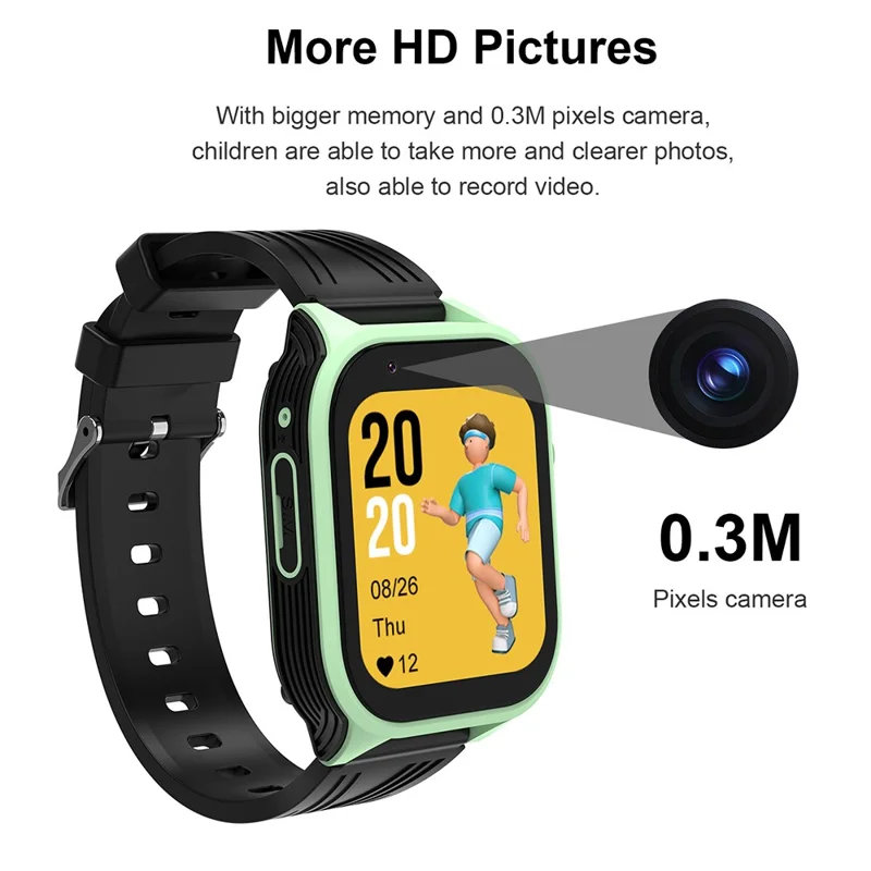 D8 1.83 Inch 4G GPS Tracker WiFi Location Kids Smart Watch Support Video Phone Calls - Pink