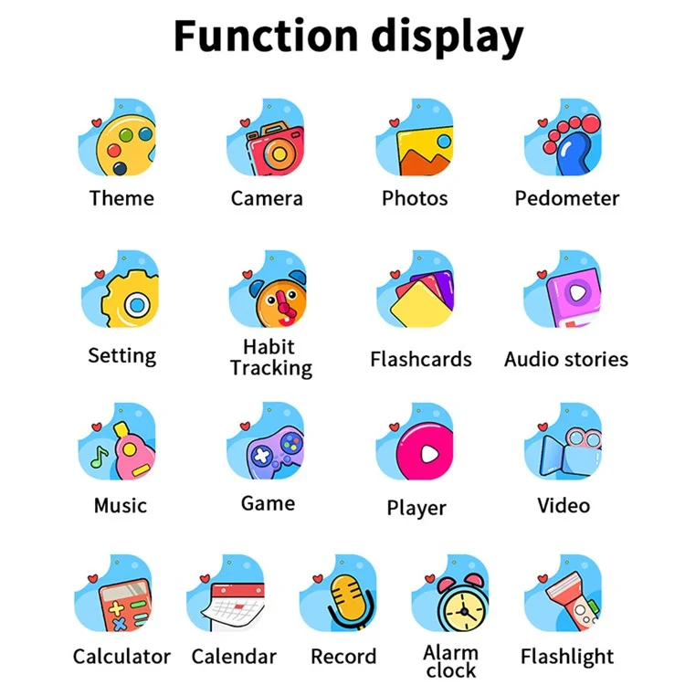 Reloj inteligente para niños A21 con pantalla táctil de 1.5 pulgadas, 30 juegos, podómetro, seguimiento de hábitos y cámara - Rosa