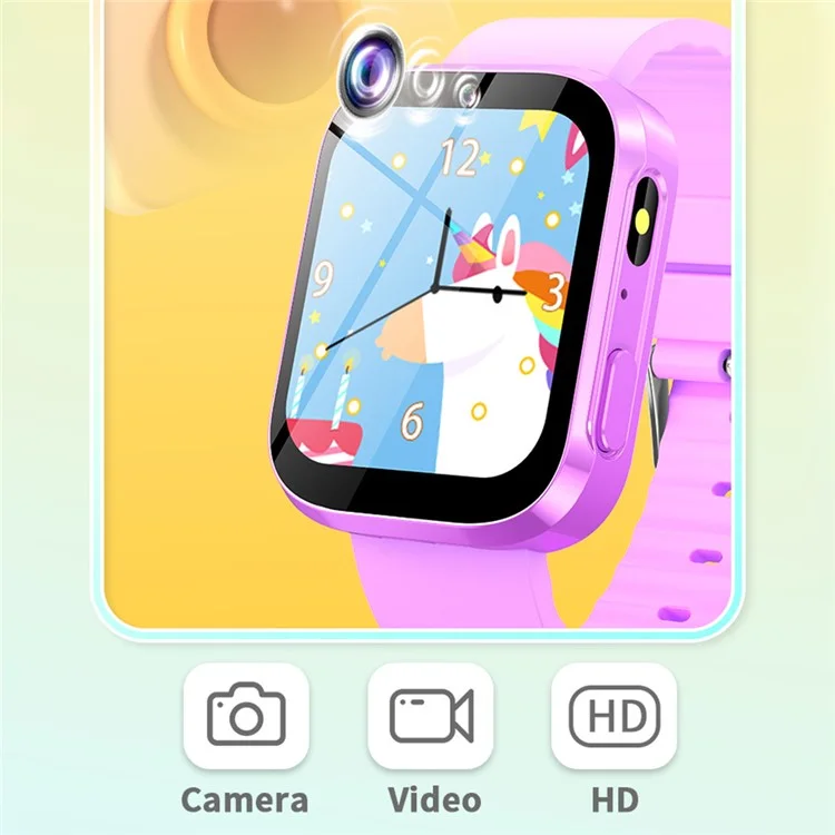 Reloj inteligente para niños A21 con pantalla táctil de 1.5 pulgadas, 30 juegos, podómetro, seguimiento de hábitos y cámara - Rosa