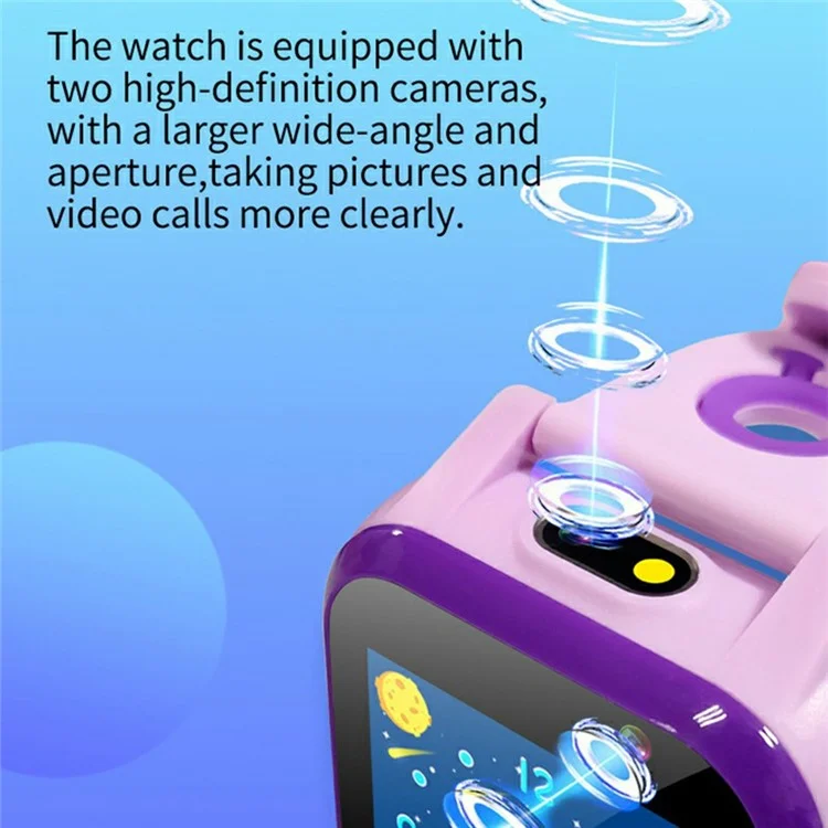 Orologio intelligente per bambini A9 da 1,54 pollici con schermo touch, giochi integrati, monitoraggio delle abitudini, doppia fotocamera e torcia - Nero