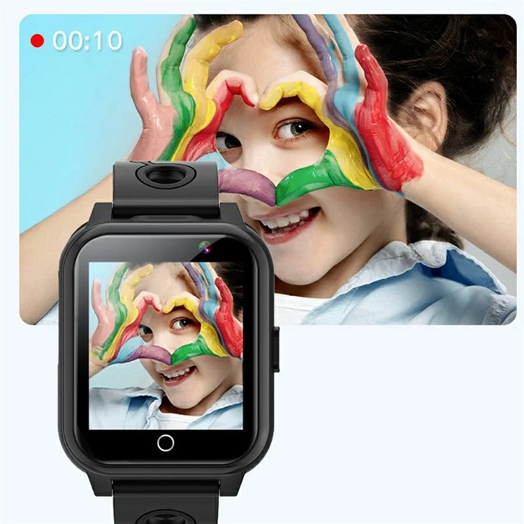 Orologio intelligente per bambini A9 da 1,54 pollici con schermo touch, giochi integrati, monitoraggio delle abitudini, doppia fotocamera e torcia - Nero