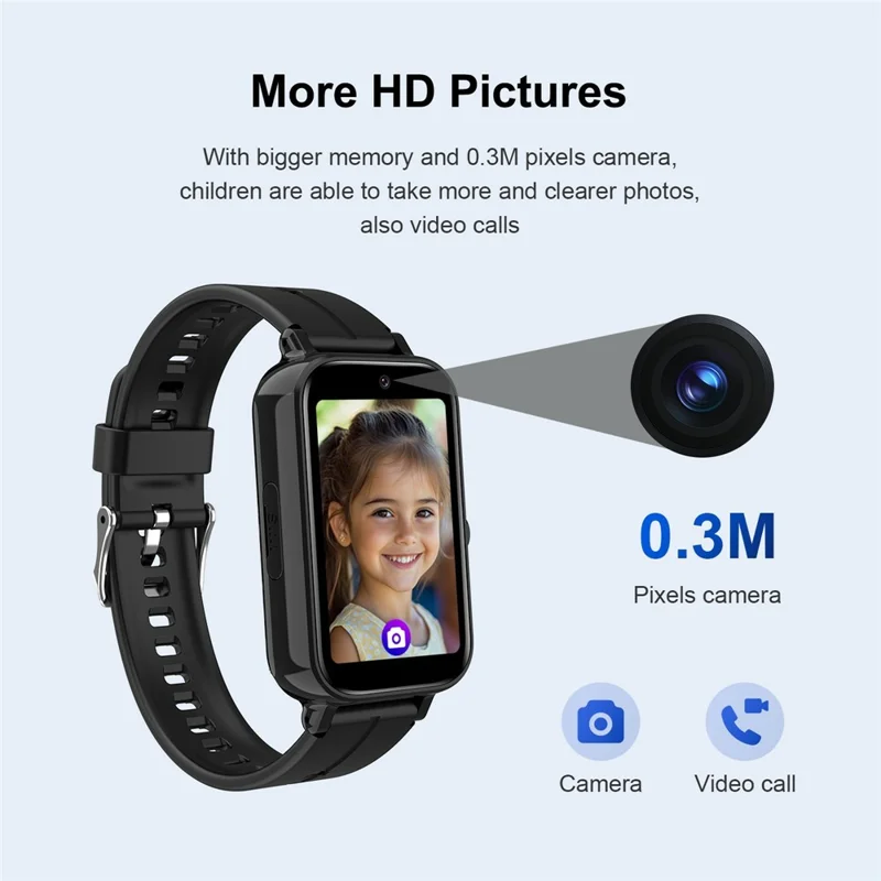 DH13S 1.57 Inch IPS Touch Screen Kids Smart Watch 4G Calling SOS GPS Tracking Wristwatch (Europe  /  Asian  /  Africa Version) - Blue