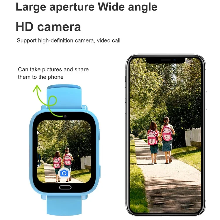 Smartwatch per Bambini A10 da 1,83 Pollici, 4G con Videochiamata, Impermeabile, SOS di Emergenza, GPS Tracker (Versione Europa / Asia / Africa) - Blu