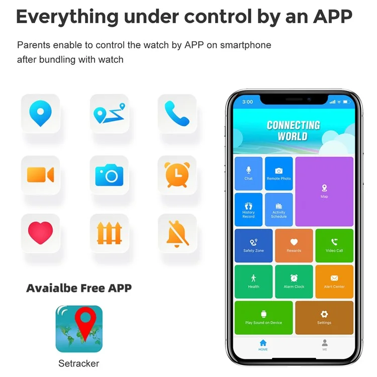 Smartwatch per Bambini A10 da 1,83 Pollici, 4G con Videochiamata, Impermeabile, SOS di Emergenza, GPS Tracker (Versione Europa / Asia / Africa) - Blu