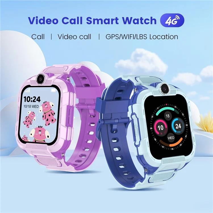 DH15S 1.83 Inch 4G Calling Kids Smart Watch SOS GPS Tracker Built In LED Flashlight (Europe  /  Asian  /  Africa Version) - Blue