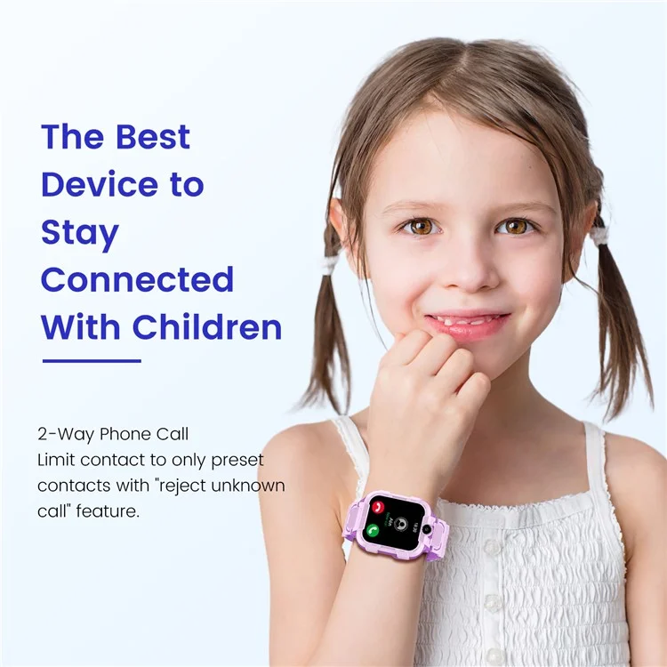 DH15S 1.83 Inch 4G Calling Kids Smart Watch SOS GPS Tracker Built In LED Flashlight (Europe  /  Asian  /  Africa Version) - Blue