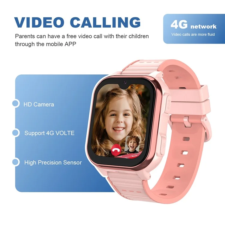 D3S 1.91 Inch Touch Screen Kids Smart Watch 4G GPS Video Call HD Camera SOS Wristwatch - Blue