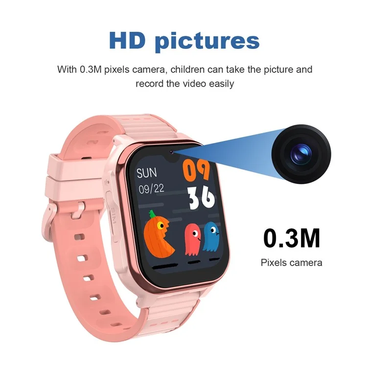 D3S 1.91 Inch Touch Screen Kids Smart Watch 4G GPS Video Call HD Camera SOS Wristwatch - Blue