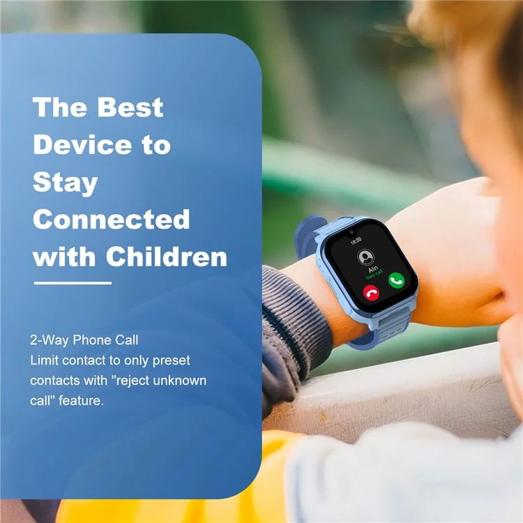 D3S 1.91 Inch Touch Screen Kids Smart Watch 4G GPS Video Call HD Camera SOS Wristwatch - Blue