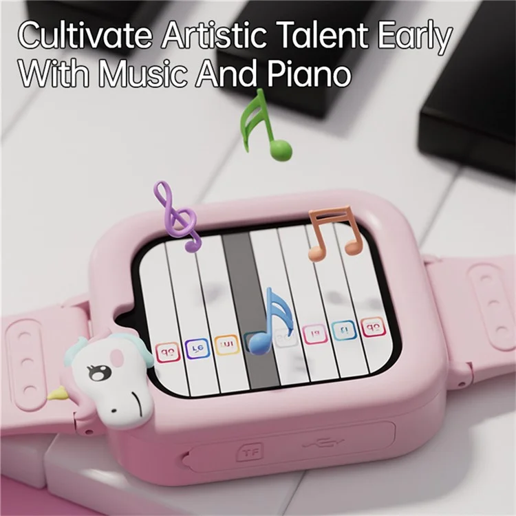 K90 Smartwatch per Bambini da 1,83 Pollici con Schermo Touch, 36 Giochi, Registratore Video, Lettore Musicale e Torcia - Rosa