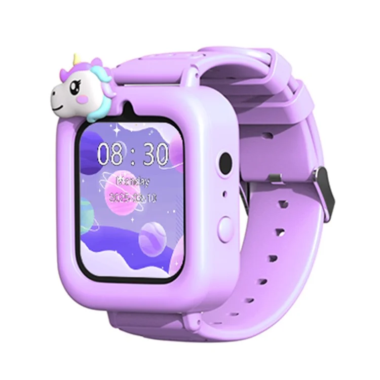 K90 Montre Intelligente pour Enfants avec Écran Tactile de 1,83 Pouce, 36 Jeux, Enregistreur Vidéo, Lecteur de Musique et Lampe de Poche - Violet