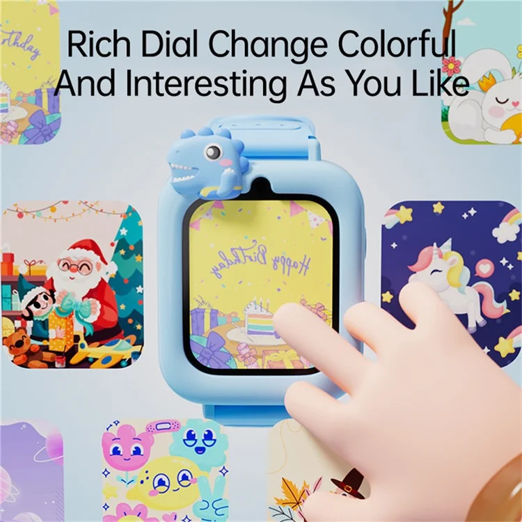 K90 Montre Intelligente pour Enfants avec Écran Tactile de 1,83 Pouce, 36 Jeux, Enregistreur Vidéo, Lecteur de Musique et Lampe de Poche - Violet