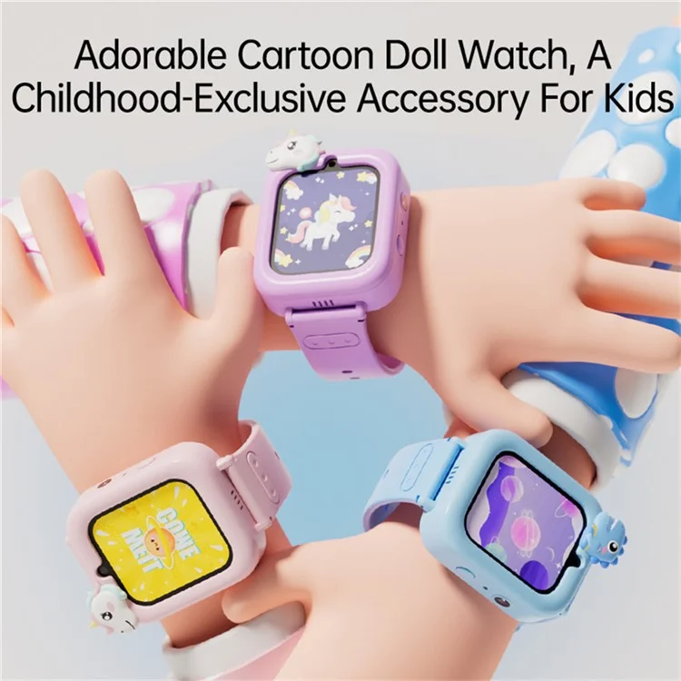 K90 Montre Intelligente pour Enfants avec Écran Tactile de 1,83 Pouce, 36 Jeux, Enregistreur Vidéo, Lecteur de Musique et Lampe de Poche - Violet