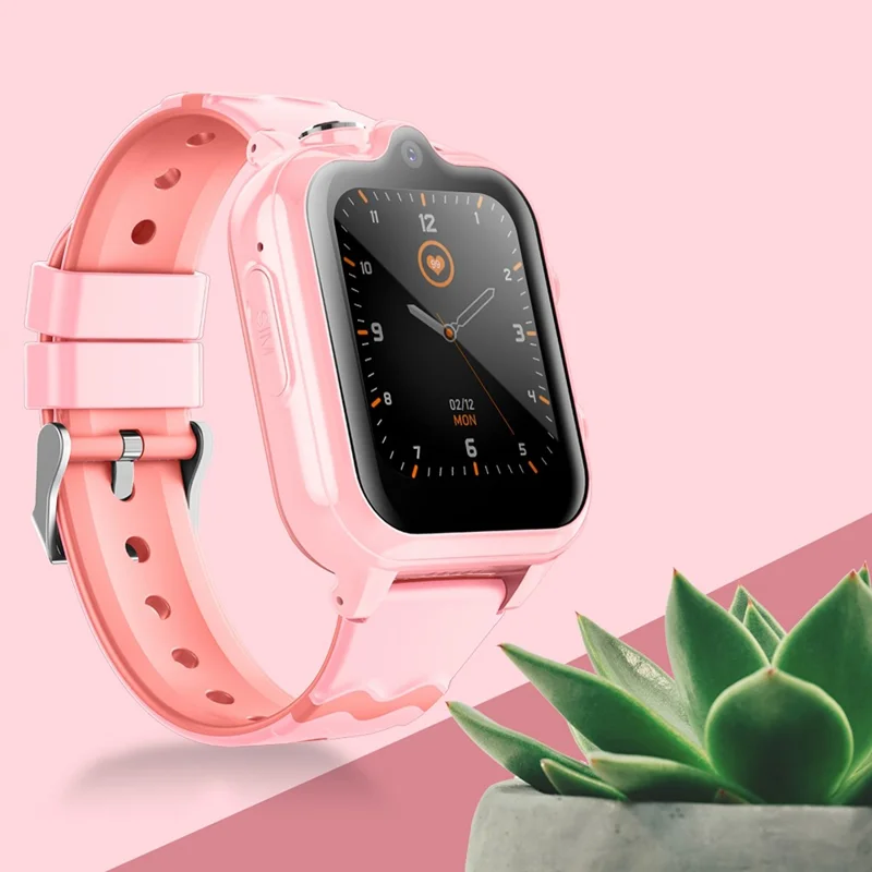 Montre Intelligente Android 8.1 pour Enfants 1Go + 8Go GPS Suivi Caméra 2MP Montre de Sport Compatible Whatsapp - Rose