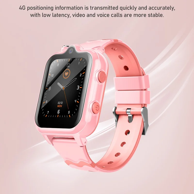 Montre Intelligente Android 8.1 pour Enfants 1Go + 8Go GPS Suivi Caméra 2MP Montre de Sport Compatible Whatsapp - Rose