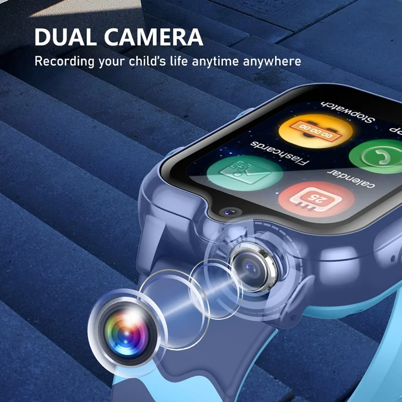 Montre Intelligente Android 8.1 pour Enfants 1Go + 8Go GPS Suivi Caméra 2MP Montre de Sport Compatible Whatsapp - Rose