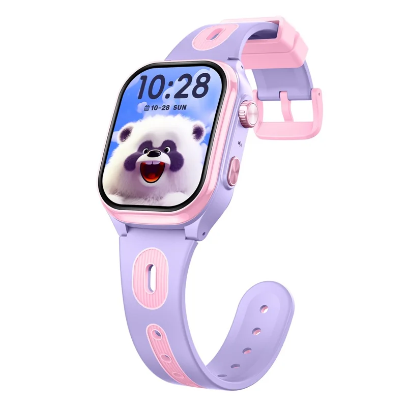 Reloj Inteligente D18 para Niños de 2,0 Pulgadas, 4G con Llamada SOS y Cámara Oculta Retráctil (Versión Europa / Asia / África) - Morado