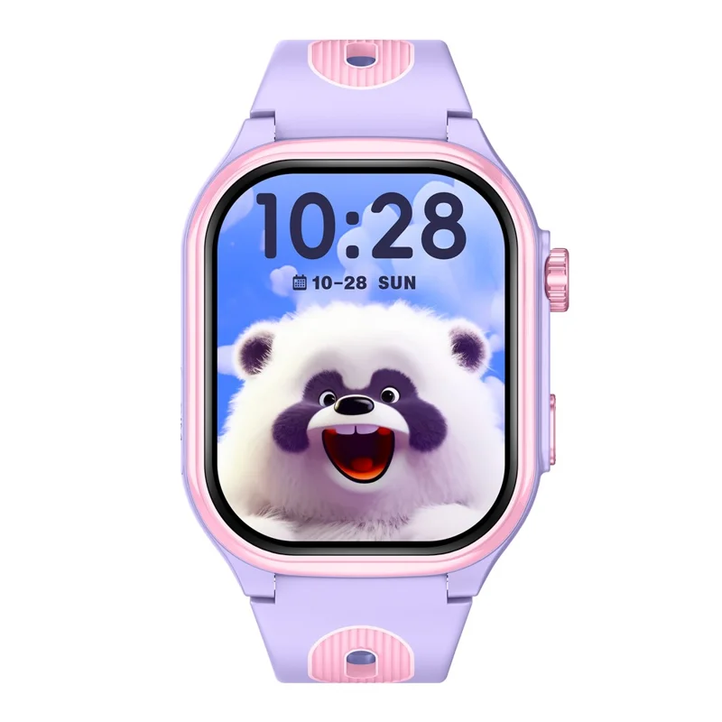 Reloj Inteligente D18 para Niños de 2,0 Pulgadas, 4G con Llamada SOS y Cámara Oculta Retráctil (Versión Europa / Asia / África) - Morado