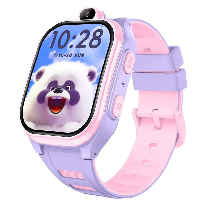 D19 2.0 Inch 4G Kids Smart Watch SOS Call 2GB RAM 16GB ROM GPS Tracker (Europe  /  Asia  /  Africa Version) - Purple