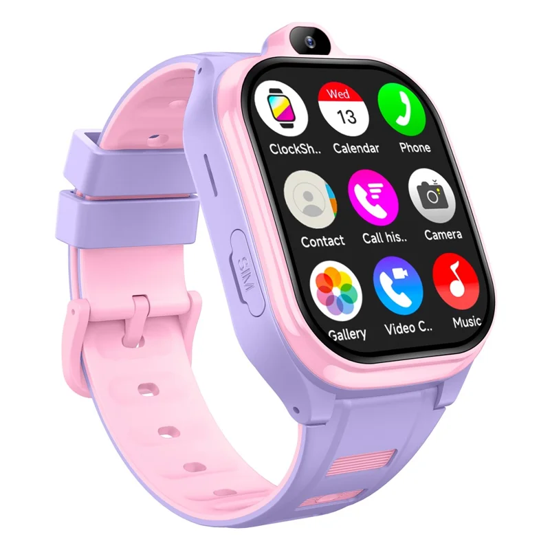 D19 2.0 Inch 4G Kids Smart Watch SOS Call 2GB RAM 16GB ROM GPS Tracker (Europe  /  Asia  /  Africa Version) - Purple