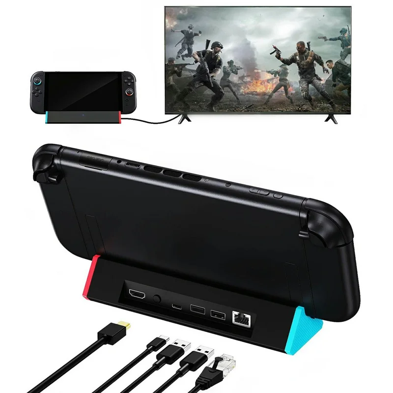For Nintendo Switch 2 Docking Station 4K / 120Hz HD 2.1 Extension Hub with USB 3.0 and LAN Port