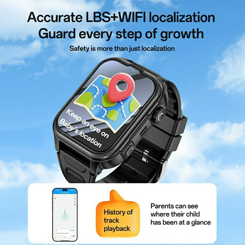 YESIDO IO37 For Children 4G Smartwatch IP67 Waterproof GPS Tracking Video Call Wrist Watch with SOS Function - Blue