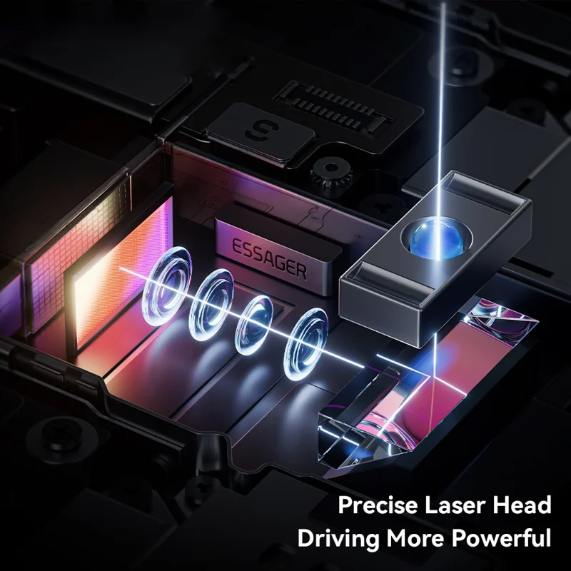 ESSAGER Externe DVD Drive 8X Lees/Schrijf Externe Optische Drive met Hoogwaardige Chip voor Laptop PC - Zwart