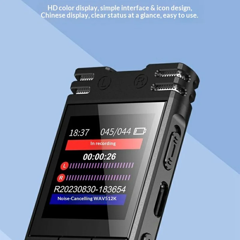 Enregistreur vocal portable de réduction de bruit 8828 Microphone 6D Capture à 360° Stylo d'enregistrement avec fonction MP3 pour les étudiants et les réunions