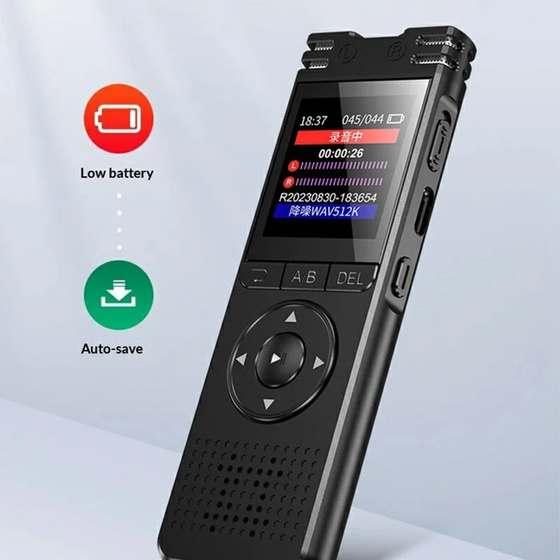 Enregistreur vocal portable de réduction de bruit 8828 Microphone 6D Capture à 360° Stylo d'enregistrement avec fonction MP3 pour les étudiants et les réunions