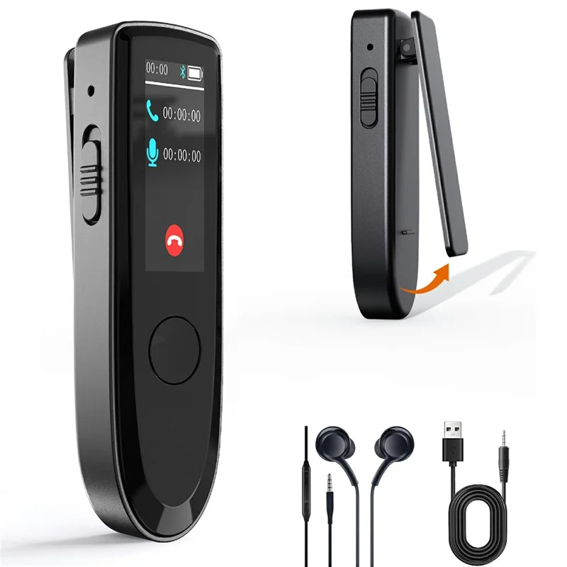 D1 Portable Lapel Recorder ENC Noise Reduction 32GB Voice Recorder with Speaker Bluetooth-Compatible for Students Class Business Meeting