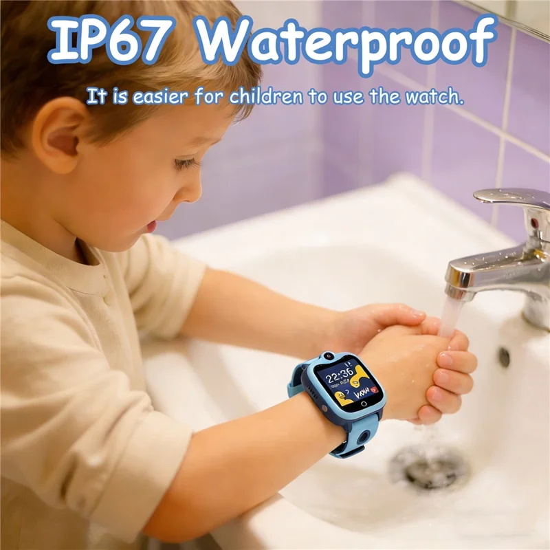 DH10 Kids GPS Smart Watch 4G Smart Watch with Call, Family Voice, SOS, IP67 Waterproof (Europe / Asia / Africa Version) - Pink