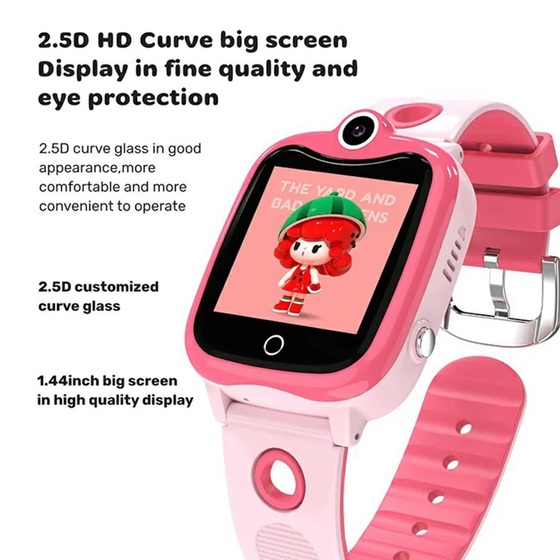 DH10 Kids GPS Smart Watch 4G Smart Watch with Call, Family Voice, SOS, IP67 Waterproof (Europe / Asia / Africa Version) - Pink