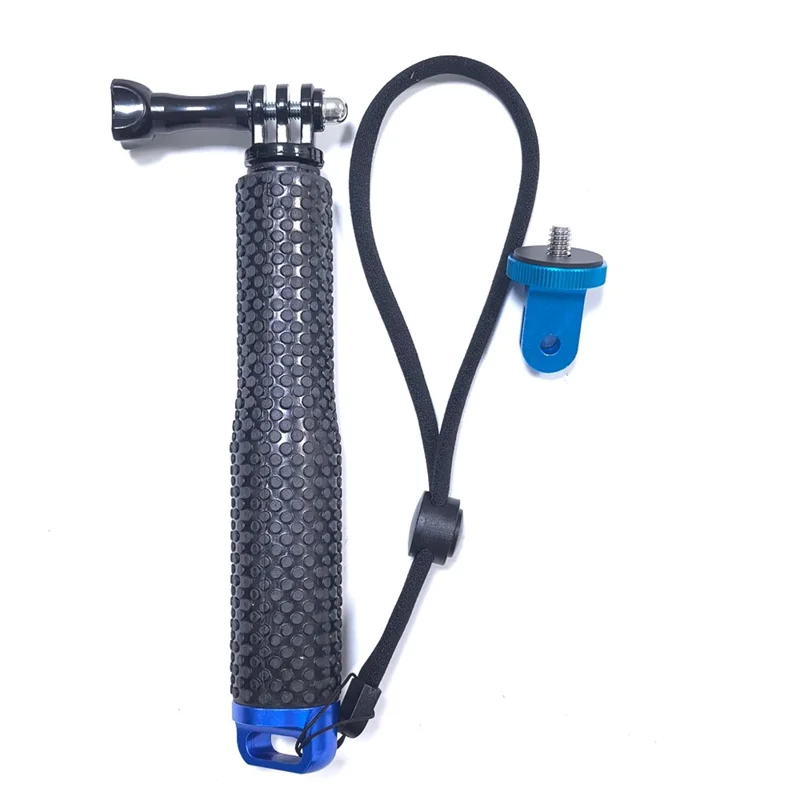 19 Inch Aluminum Selfie Stick For GoPro  /  DJI  /  Insta360 Action Camera Extendable Monopod 1 / 4 Screw Mount - Blue