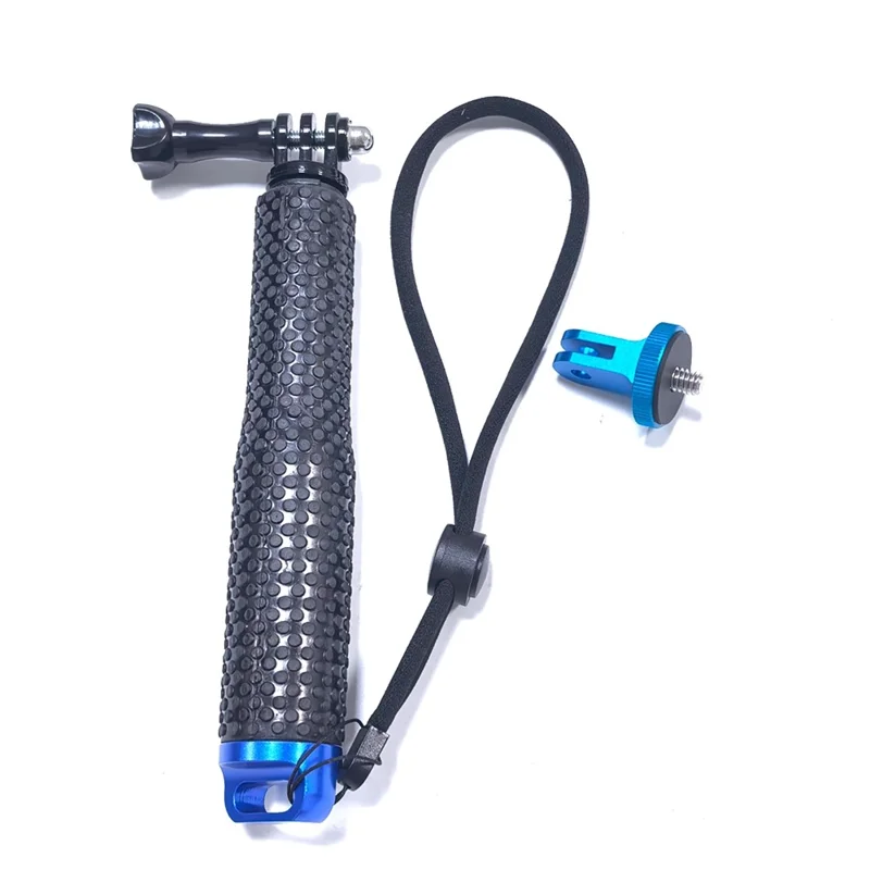 19 Inch Aluminum Selfie Stick For GoPro  /  DJI  /  Insta360 Action Camera Extendable Monopod 1 / 4 Screw Mount - Blue