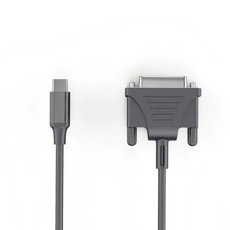 HC-65 USB 3.1 Type-C til DVI adapterkabel, 1080P video kabel til MacBook, laptop, monitor, projector - Sort