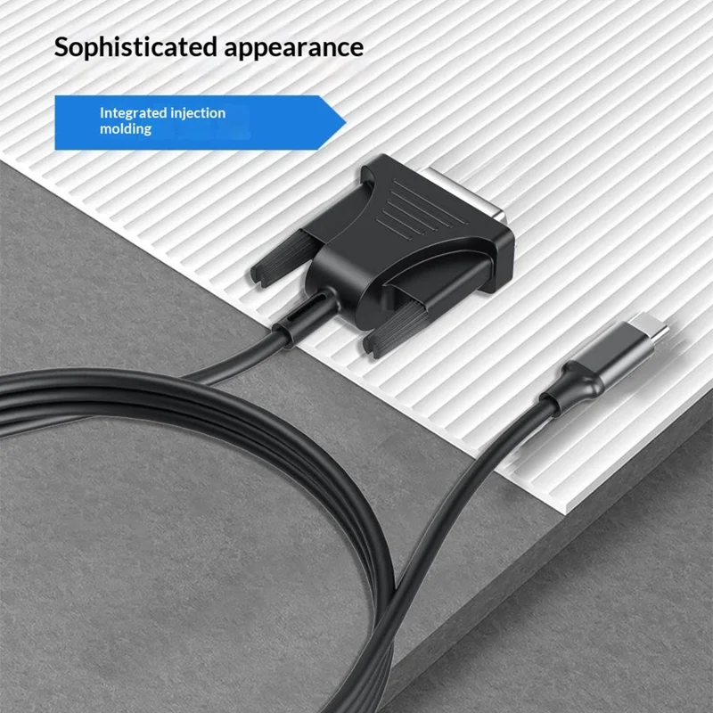 HC-65 USB 3.1 Type-C til DVI adapterkabel, 1080P video kabel til MacBook, laptop, monitor, projector - Sort