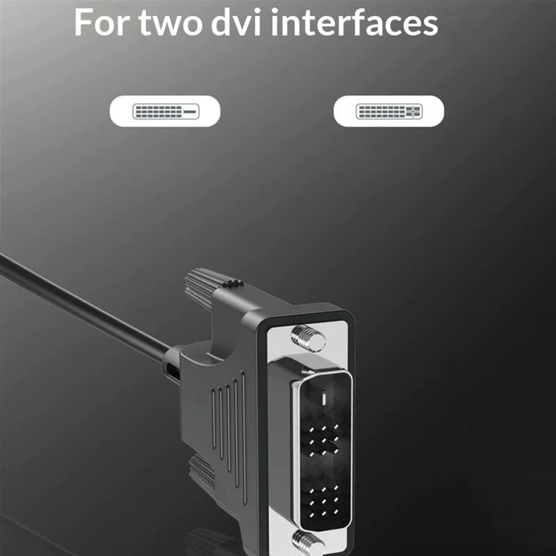 HC-65 USB 3.1 Type-C til DVI adapterkabel, 1080P video kabel til MacBook, laptop, monitor, projector - Sort
