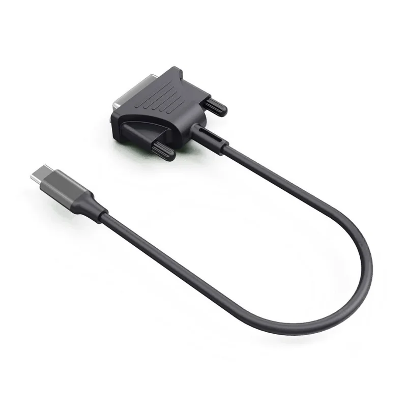 HC-65 USB 3.1 Type-C til DVI adapterkabel, 1080P video kabel til MacBook, laptop, monitor, projector - Sort